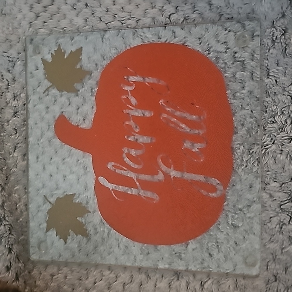 Happy Fall Kitchen Glass Cutting Board
